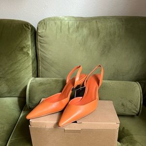 Mango leather heels